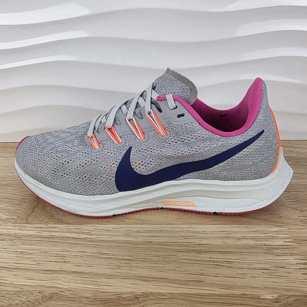 Nike‎ Air Zoom Pegasus 36 Womens 6.5 Wolf Grey Purple Running Shoes CK4473-001
